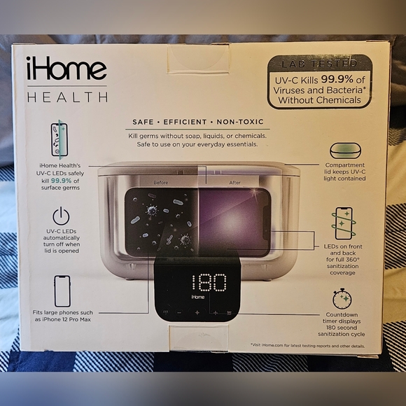 iHome Health Power UVC ll 360 UV-C Sanitizer and Alarm Clock NIB - Picture 3 of 4
